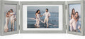 Afuly 3 Picture Frame 4x6 Grey 5x7 Collage Triple Photo Frames for Desk