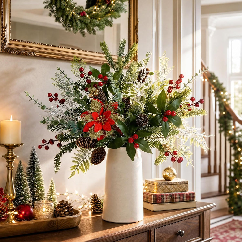 Christmas Artificial Greenery Stems for DIY Home Decoration