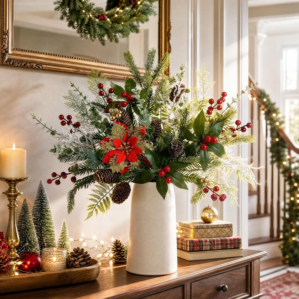 Christmas Artificial Greenery Stems for DIY Home Decoration