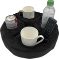 Xchouxer Couch and Bed Cup Holder Pillow, Sofa Organizer Caddy for Drinks, Remotes, Phones, Snacks (Black)