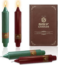 Red Green Short Taper Candles 7Inch, 4 Pack Christmas Candle for Home Decor