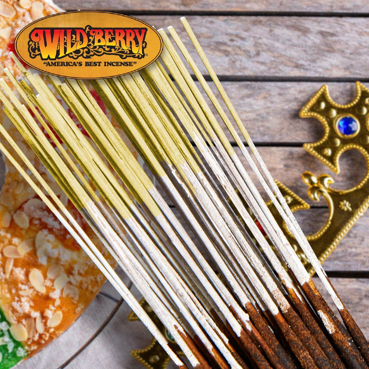 Wild Berry King Cake 11-Inch Incense Sticks, Hand Dipped, 100 Count
