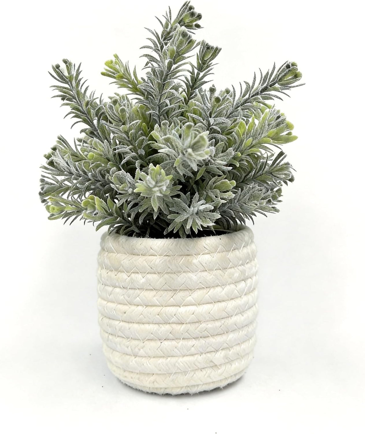 Hopewood Small Artificial Plants Eucalyptus with a Weave Basket Potted Plants for Home Office Desk Farmhouse Indoor Decor