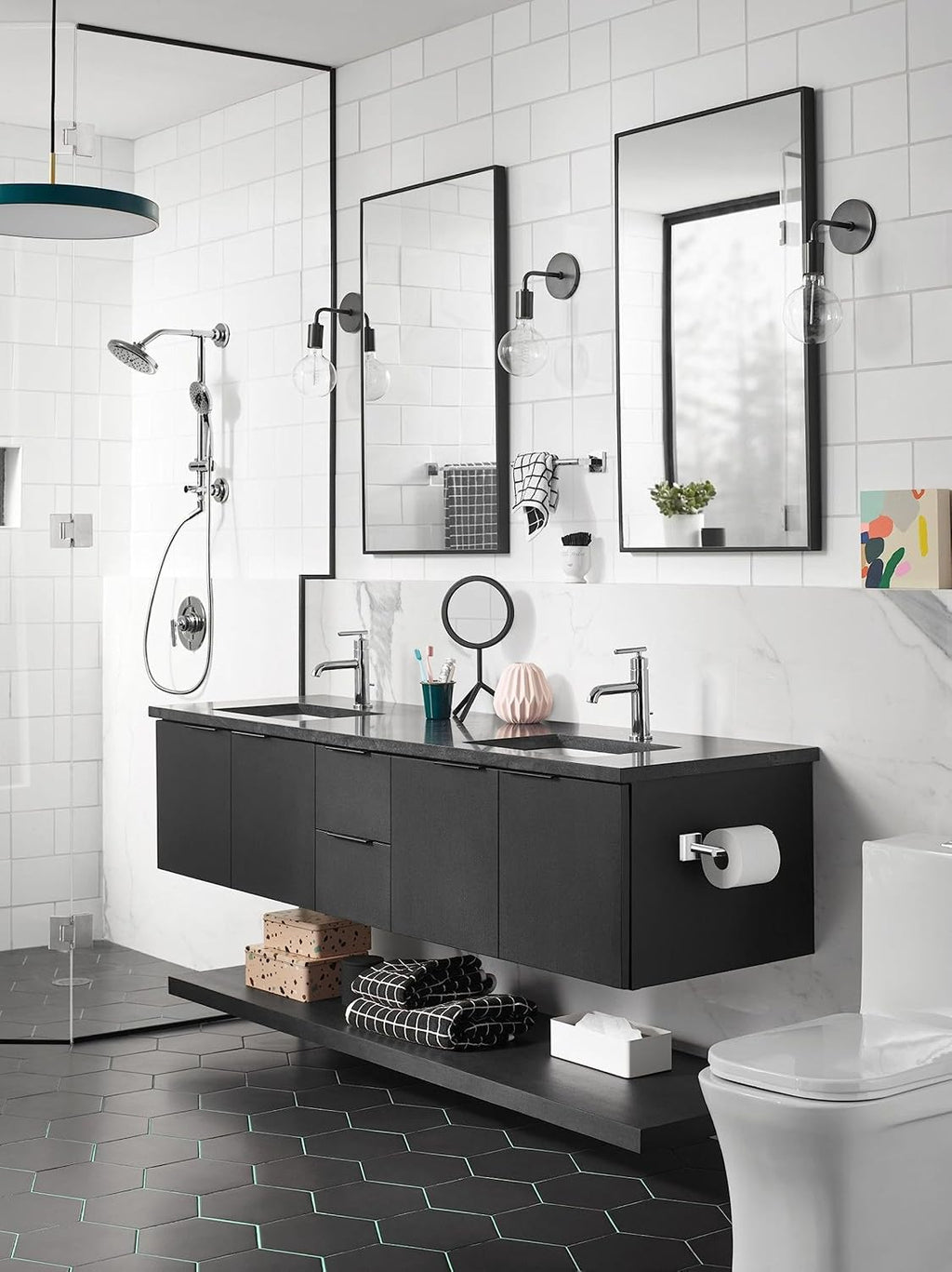 Moen BP1824BL Triva 24" Bathroom -Towel Bar, Matte Black