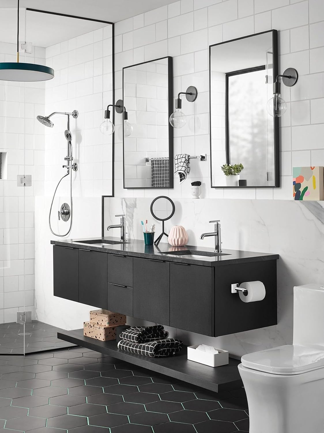 Moen BP1824BL Triva 24" Bathroom -Towel Bar, Matte Black