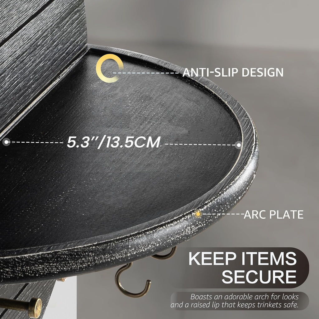 Rebee Vision Round Key Holder Wall Mount for Keys & Sunglasses, Old Black