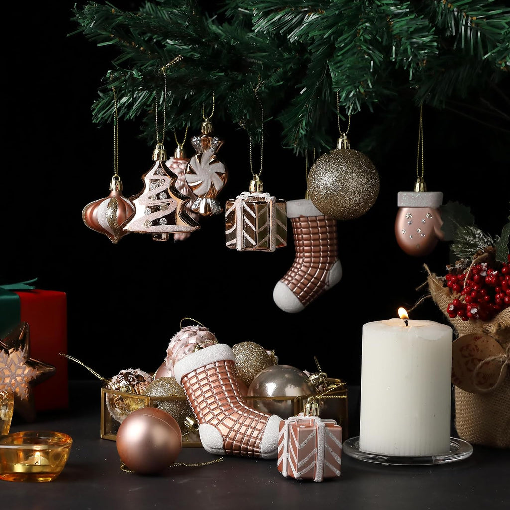 Mr. Pen- Assorted Christmas Tree Ornaments Set, 77 pcs