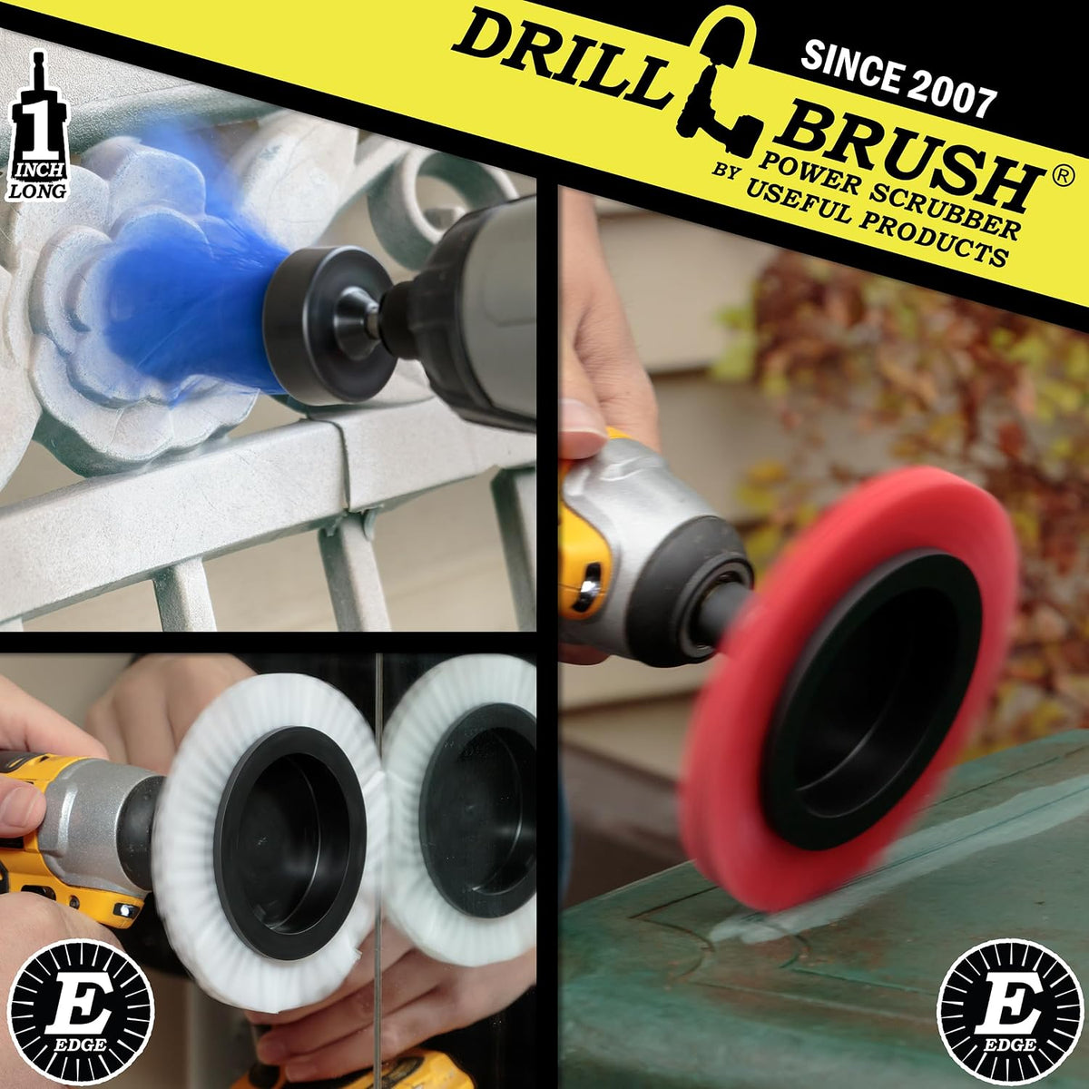 Car Detailing Drill Brushes - Crevice Cleaning Brushes for Household Use