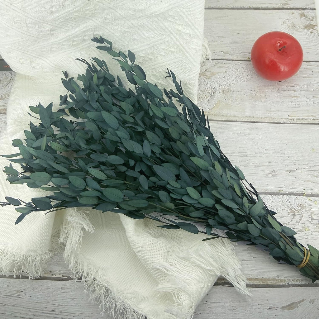 Preserved Dried Eucalyptus Greenery Stems, 20+ Pcs 16 inches Natural Long Lasting Eucalyptus Bundles for Vase Arrangements Home Decoration Photo Props Parties and Weddings, DIY Décor-Blue