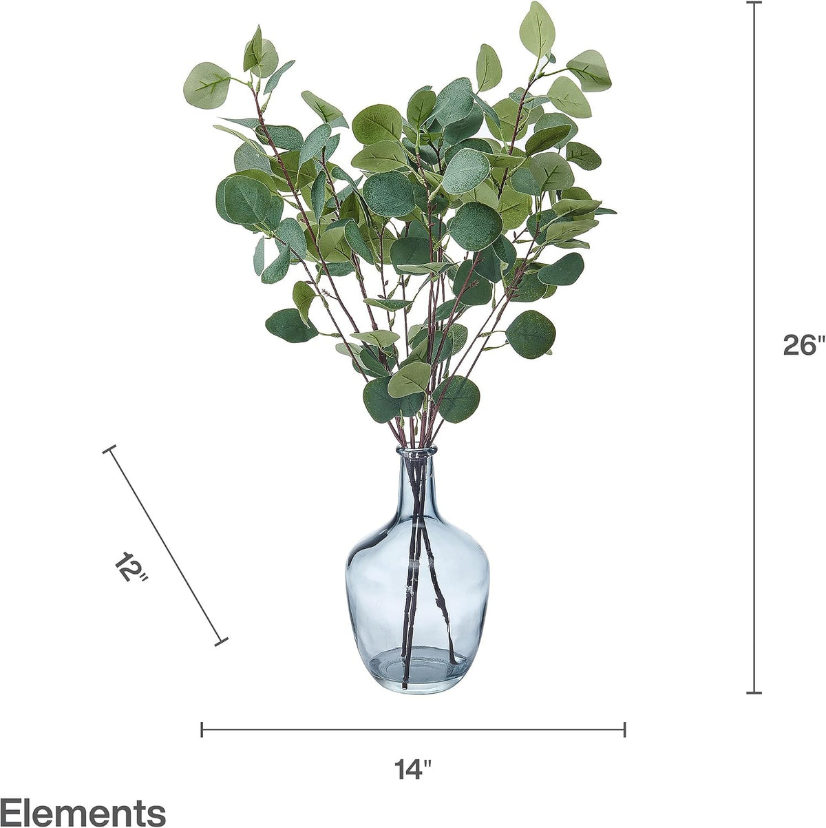 Elements Artificial Eucalyptus Greenery in Navy Vase - 26 Inch
