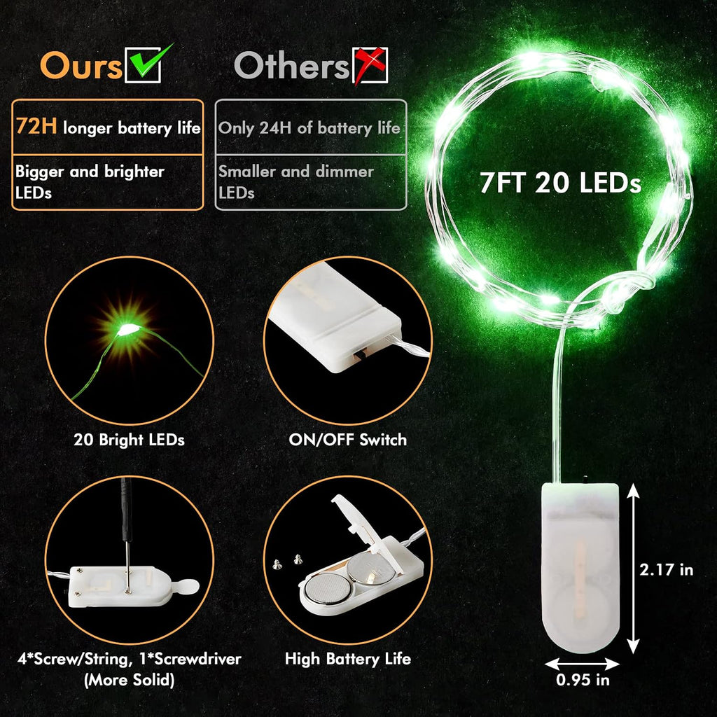 12 Pack 7FT 20LED Fairy Lights Battery Operated String Lights