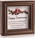 LukieJac Anniversary Cardinal Gifts for Couple - Romantic Anniversario Gift Ideas Wooden Shadow Box Frame for Friends, Sister, Parents, Couples, Grandparents Anniversary Keepsake