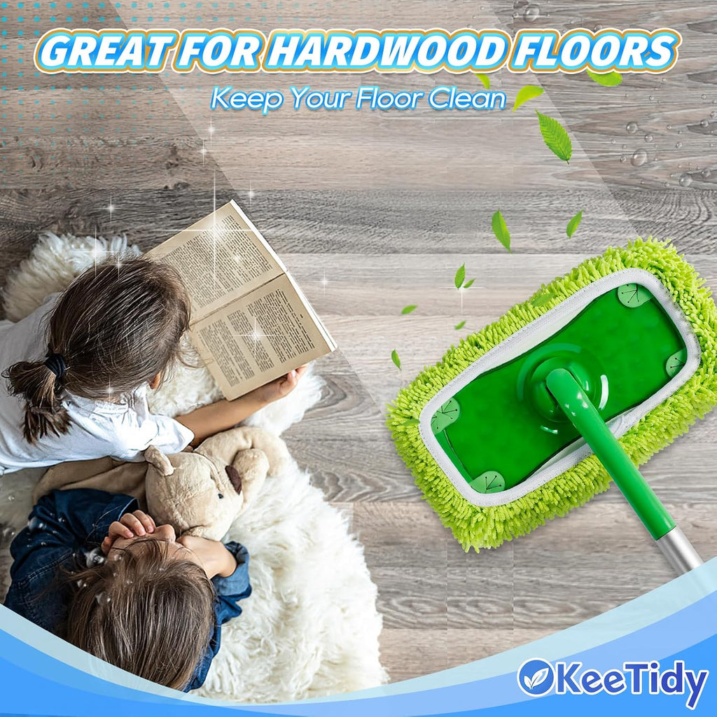 Reusable Microfiber Mop Pad Compatible with Swiffer Mop & Go Deluxe 2-in-1