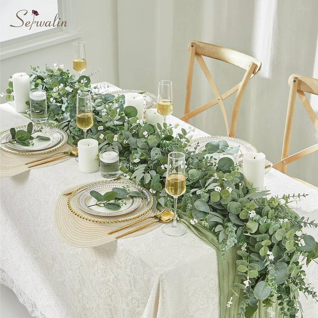 Serwalin 300PCS Mixed Eucalyptus Stems, Greenery Stems for Centerpieces