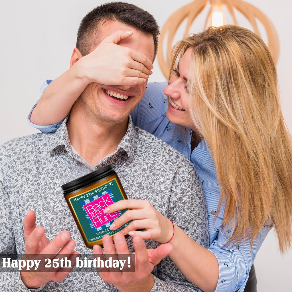 Happy 25th Birthday Gifts for Women Men - Lavender Scented Candle