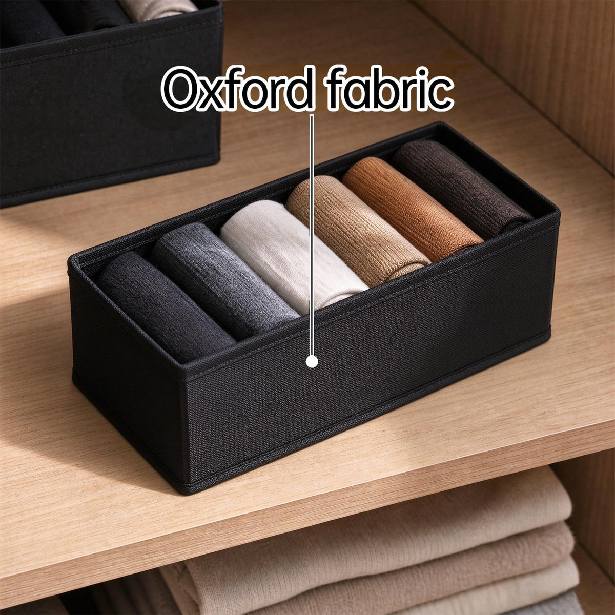 3 PACK Drawer Organizer Clothes，drawer Divider， Dresser Drawer Storage for Sock, Underwear, Bra，Panties，Belt, Tie, Stockings, Leggings & Accessories (Black)