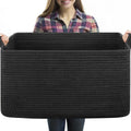 OIASKET 70L Large Blanket Basket, 21.6" x 16.9" x 11.8" Woven Basket