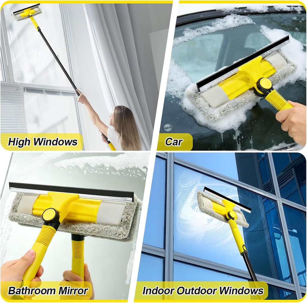 Professional Window Squeegee with 60" Extension Pole for Home