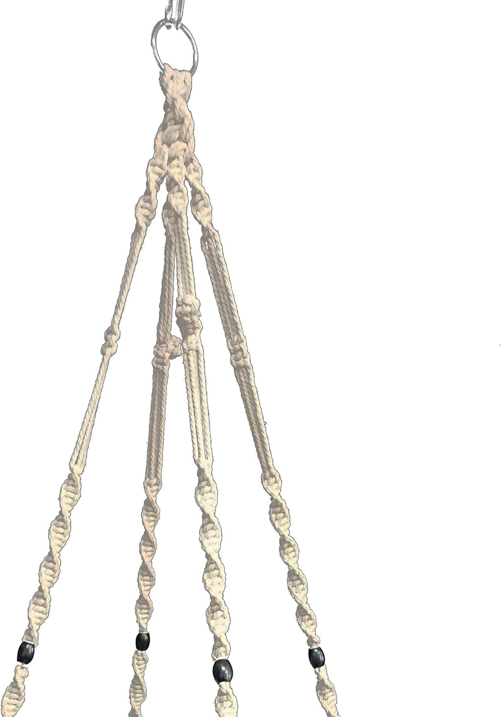 Macrame Plant Hanger Hanging Planter Indoor Outdoor Cotton & Jute 4 Legs 48 Inches,Fits Round & Square Pots 10 inches Without THE Pot (Cotton) (1, Beige)