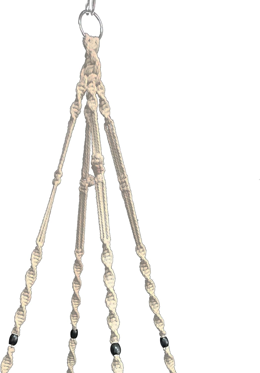 Macrame Plant Hanger Hanging Planter Indoor Outdoor Cotton & Jute 4 Legs 48 Inches,Fits Round & Square Pots 10 inches Without THE Pot (Cotton) (1, Beige)