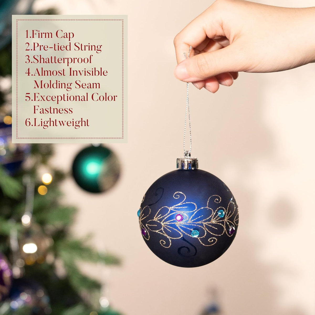 Valery Madelyn 16ct Christmas Ball Ornaments Tree Decorations Set 3.15 Inch