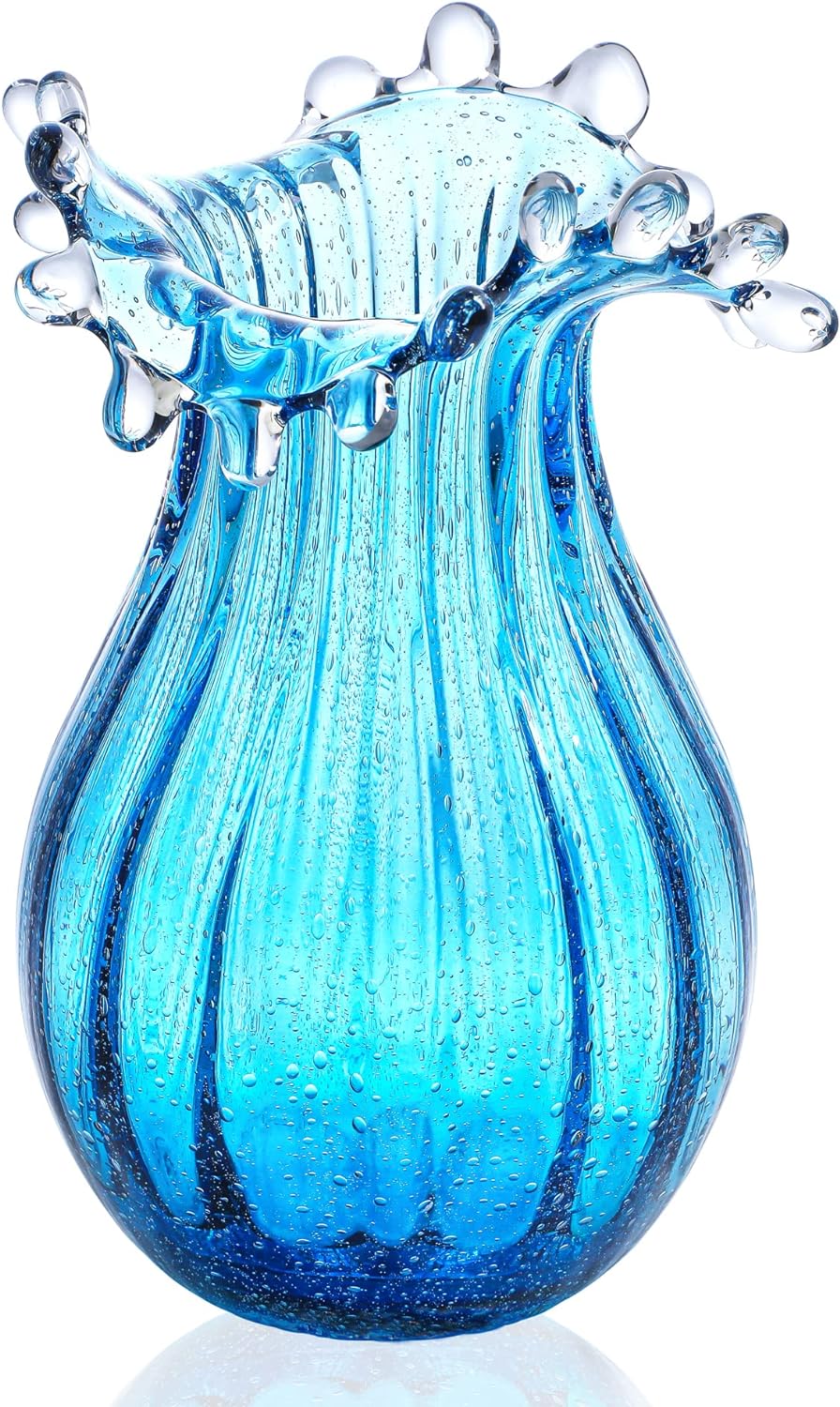 8inch Blown Glass Bubble Vase Collection Modern Art Flower Vase Decoration
