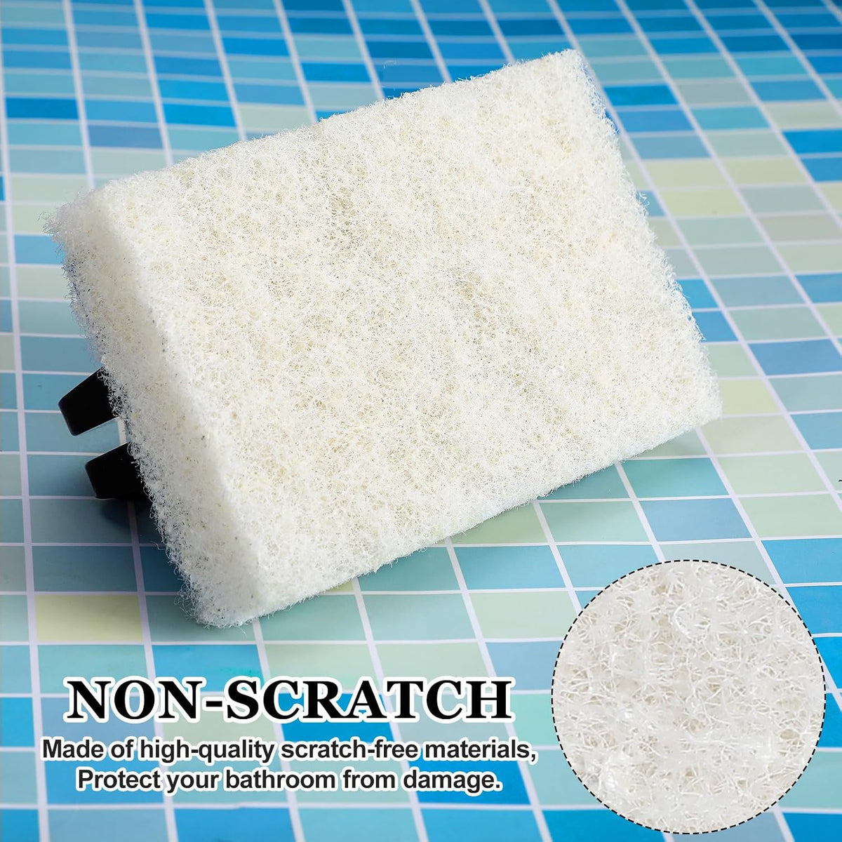 Maxdot 18 Pcs Handled Bath Scrubber Sponge Scrub Pad with Handle Cleaning
