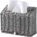 Hand Towel Box Cover, Designed for Kleenex Disposable Hand Towels, Paper Rope Tissue Box for Bathroom, Powder Room, Bedroom (Grey)
