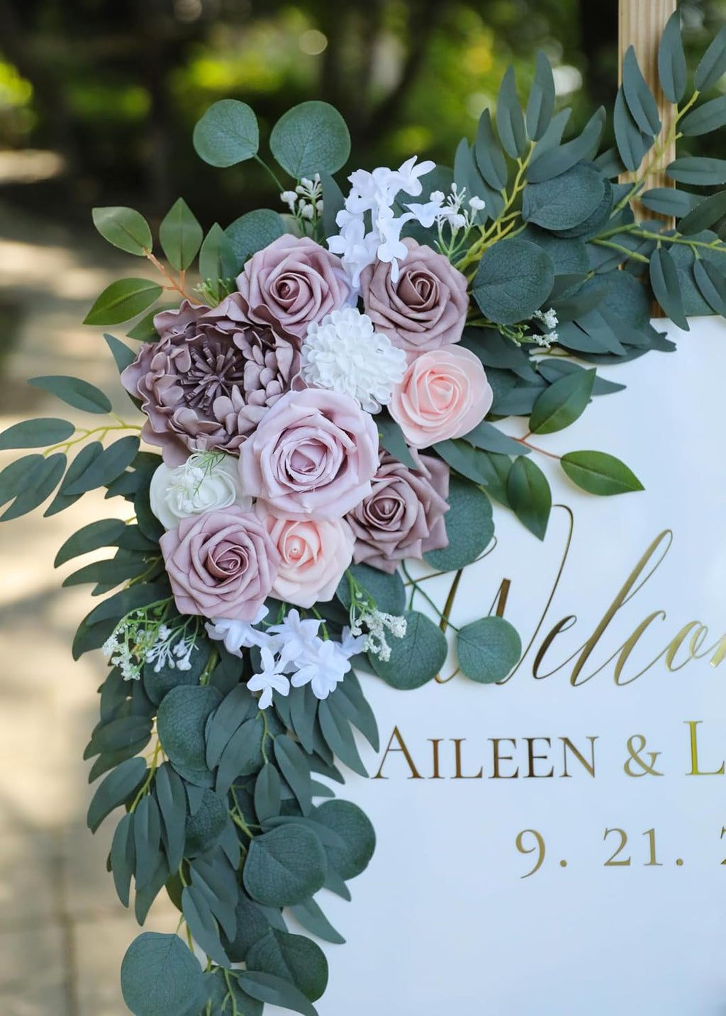 Artificial Dusty Rose Wedding Arch Flower Floral Swags Set of 2
