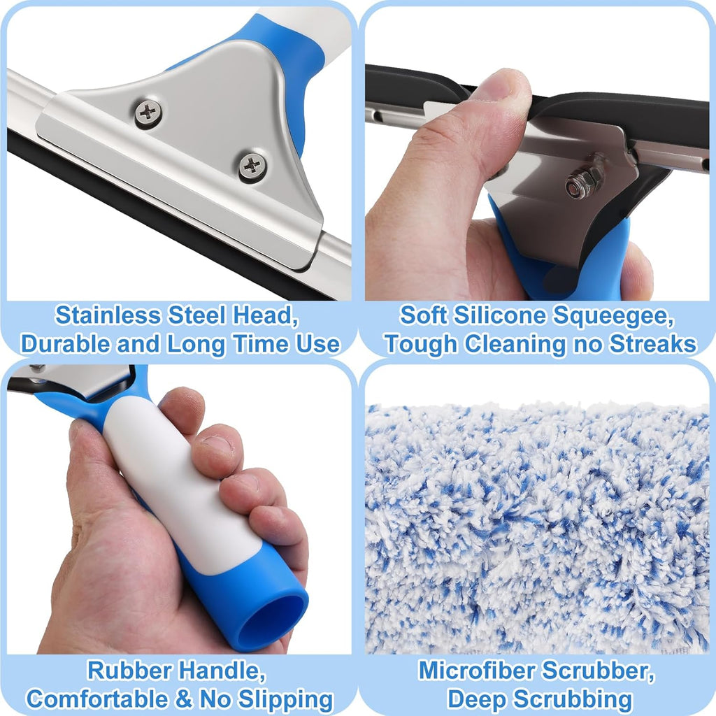 Mitclear 77'' Long Squeegee Window Cleaner Tool for Indoor Outdoor Windows