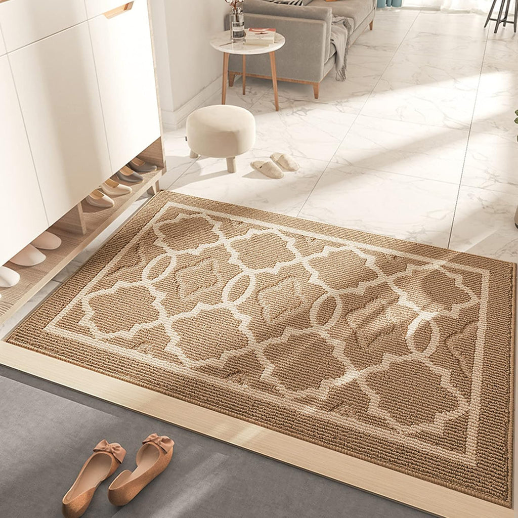 CHICHIC Indoors Doormat 32 x 48 Inch Welcome Mat Front Back Indoors Door Mats for Home Entrance Entry Way Entry Rugs Floor Mat Machines Washable Rugs Inside Non Slip Outdoors Rugs, Khaki