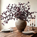 6PCS Artificial Fall Stems 32.7inch Long Burgundy Eucalyptus Stems for Vase