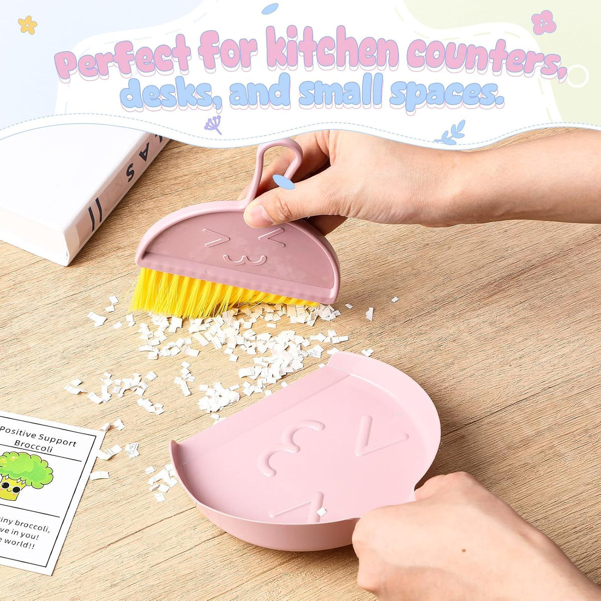LemonRoad 24 Pack Nesting Mini Broom and Dustpan Set with Handle