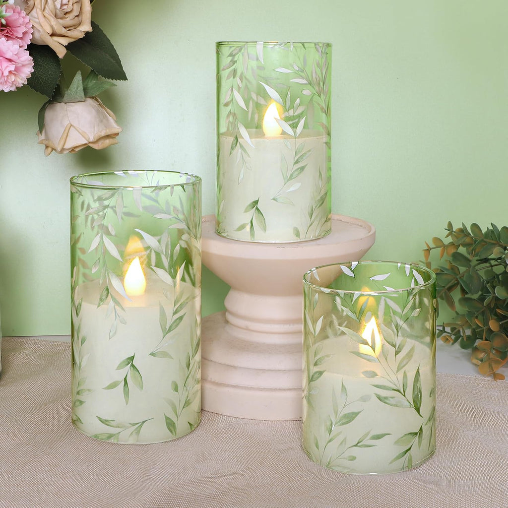 Crystal Club Glass Flameless Candles with Remote Timer