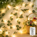 66FT Ivy Vines with Fairy Lights, IP44 Waterproof 200LED String Lights with 8 Modes & Timer, Battery Operated Artificial Greenery Garland for Aesthetic Bedroom Wall Decor, Party, Wedding