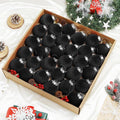 Velvet Christmas Balls Set 30pcs Black Velvet Christmas Tree Ornaments Shatterproof Xmas Hanging Balls Decorative Hanging for Xmas Holiday Family Home Store Indoor Decor 2.4inch