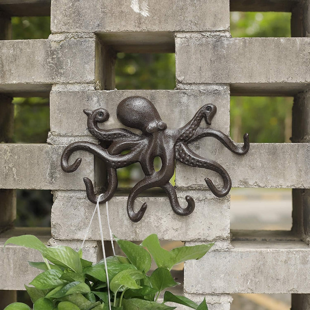 Octopus Coat Hook, Wall Mounted Key Holder, 2Pcs, Black