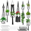 Macrame Plant Hangers, 6Pack Hanging Plant Holders Indoor, Black
