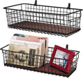 SheeChung [Extra Large Wall Storage Basket, Metal Hanging Basket, Black
