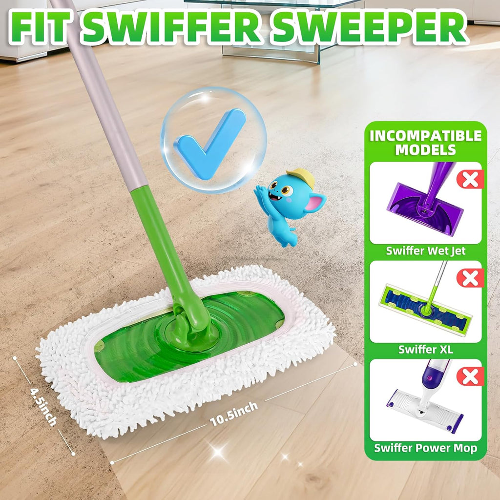 6 Pack Reusable Mop Pads for Swiffer, Microfiber Dry Sweeping Cloths