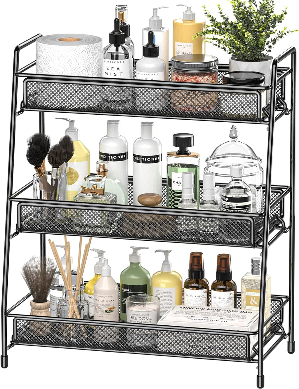 EKNITEY Bathroom Countertop Organizer Rack - 3 Tier Counter Spice Rack