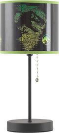 Jurassic World Stick Table Kids Lamp, with Pull Chain, Themed Printed Decorative Shade,Metal