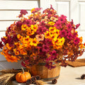 16 PCS Fall Artificial Flowers for Outdoors UV Resistant Faux Petunias