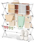 APEXCHASER 3-Tier Foldable Clothes Drying Rack, 37.6" H, White