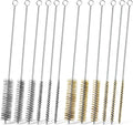 12Pcs Stainless Steel & Brass Wire Tube Brushes Bottle Brush Set