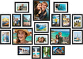 upsimples Picture Frames set of 19, Including 8x10, 5x7, 4x6 Black Frame