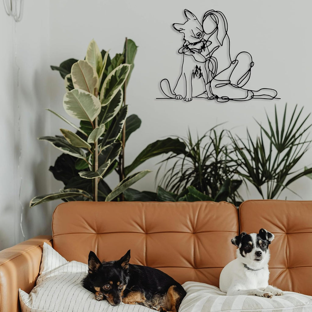 Rajukit Women Dogs Metal Wall Decor Art Deco Home