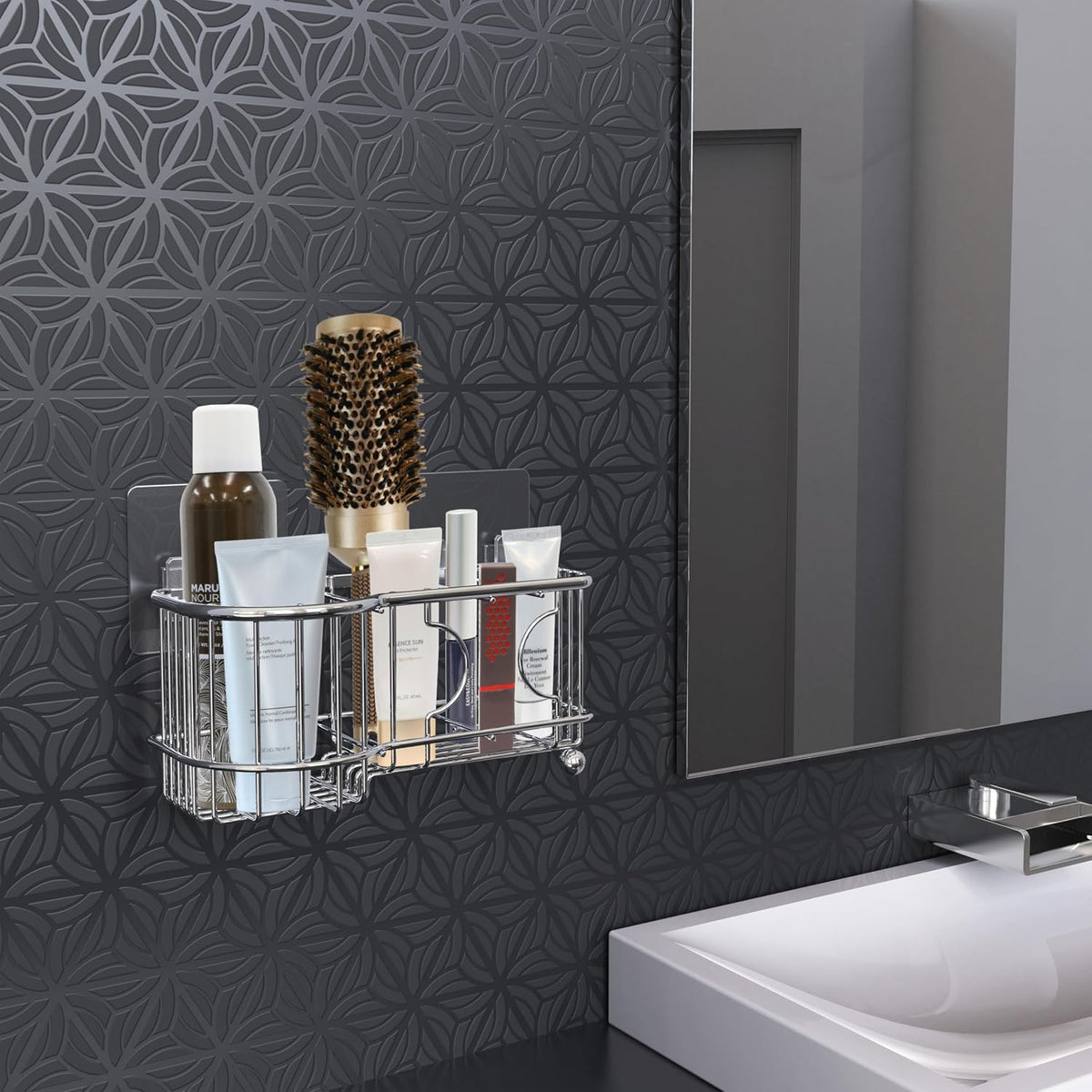 Simple Houseware Stainless Steel 6 Slots Adhesive Wall Toothbrush Holder