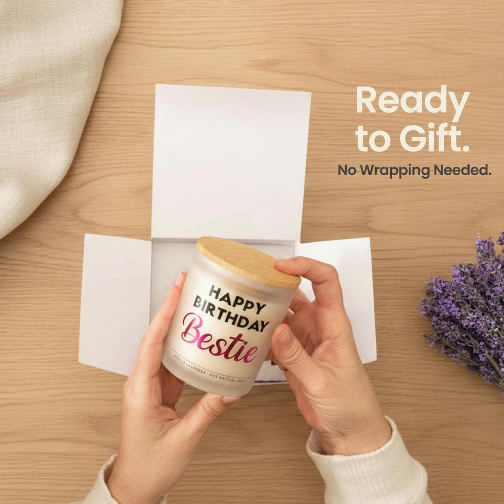 Best Friend Birthday Gifts for Women - Happy Birthday Bestie Candle Set