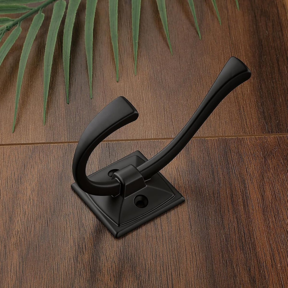 HARPOON 5 Pack 4.3" Double Prong Wall Hooks Matte Black Coat Towel Hooks